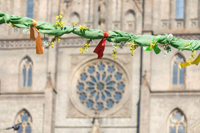 Outdoor easter decorations on streets of prague