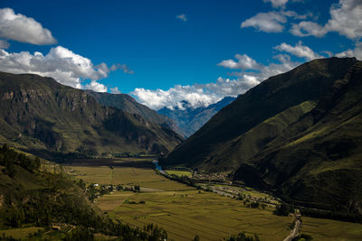 Scenic view of mountains against sky