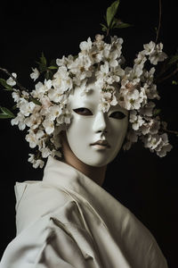 Portrait of woman wearing mask