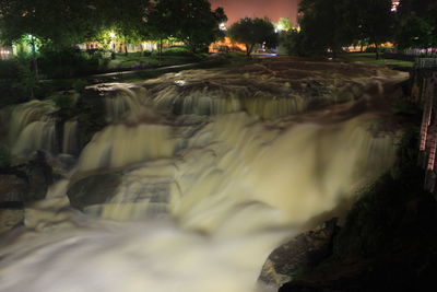 Scenic view of waterfall