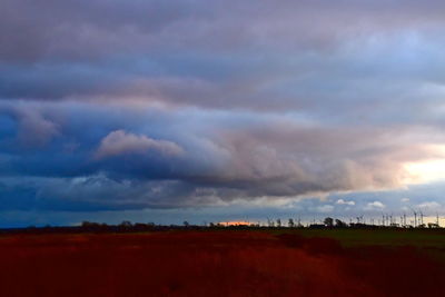 Storm clouds over land