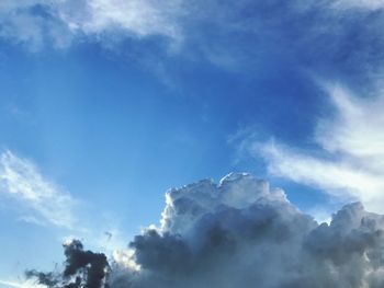 Low angle view of clouds in blue sky