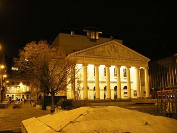 Illuminated street light at night