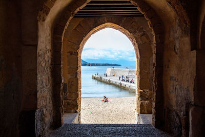 The medieval arches that lead to the sea of cefalù