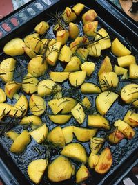 High angle view of fruits