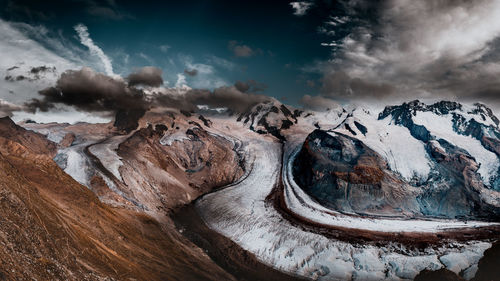 Panoramic view of mountains against sky