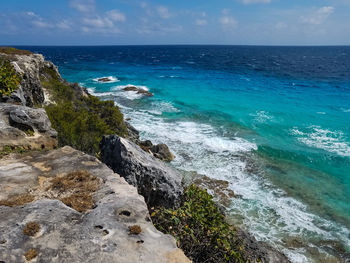 Scenic view of ocean against sky