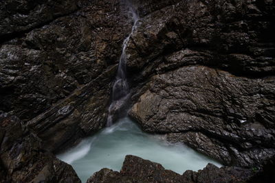 Scenic view of waterfall