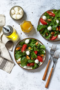 High angle view of vegetables in bowl