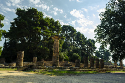 View of temple against cloudy sky