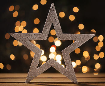 Close-up of illuminated christmas tree at night