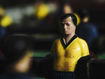 Close-up of foosball