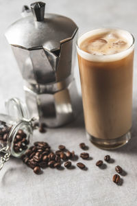 Close-up of coffee cup on table