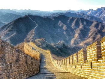 Road leading towards mountains