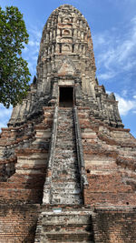 Low angle view of old temple