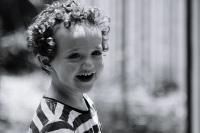 Close-up portrait of smiling boy