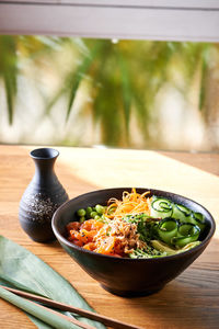 Close-up of soup in bowl