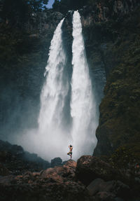 Scenic view of waterfall