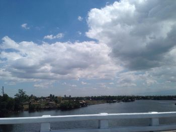 River against cloudy sky