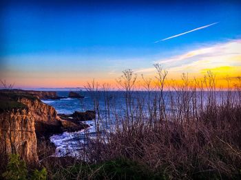 Scenic view of blue sky during sunset