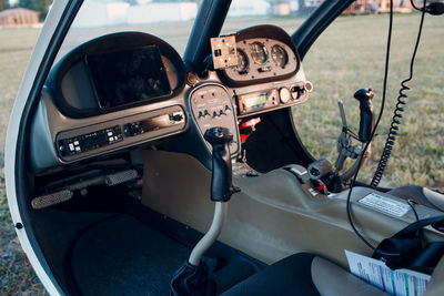 Interior of helicopter