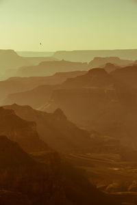 Scenic view of canyons during sunset