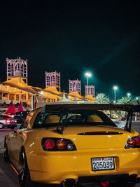 Cars on road at night