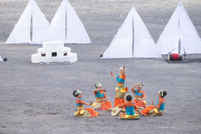 People on boat in sea