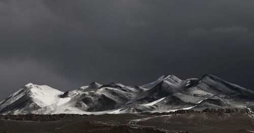 Scenic view of cordillera de los andes against the storm to come