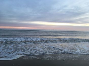 View of sea against cloudy sky