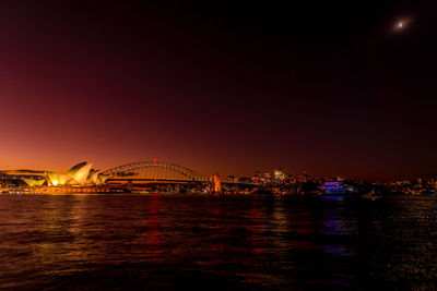 Illuminated city at night