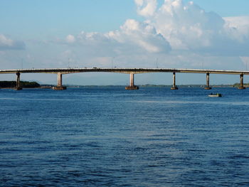 Bridge over sea against sky