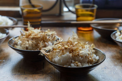 Close-up of food on table