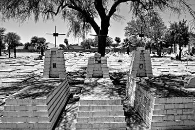 View of cemetery against sky