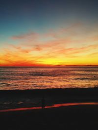 Scenic view of sea during sunset