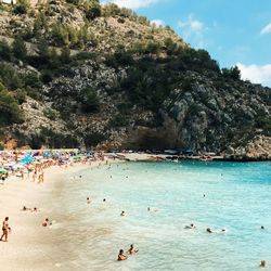 View of people on beach