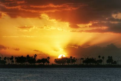 Scenic view of sunset over sea