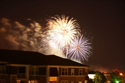 Low angle view of firework display