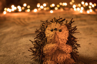 Close-up of christmas decoration on table