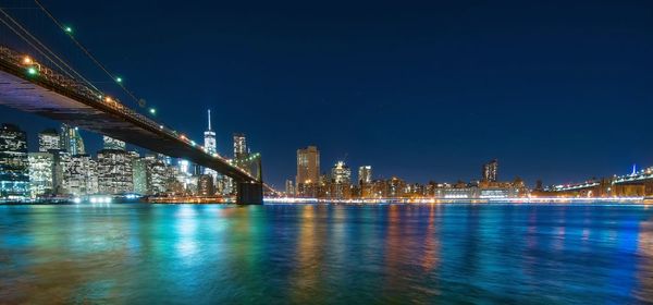 Illuminated cityscape at night