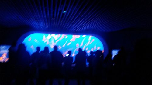 Silhouette of people in nightclub