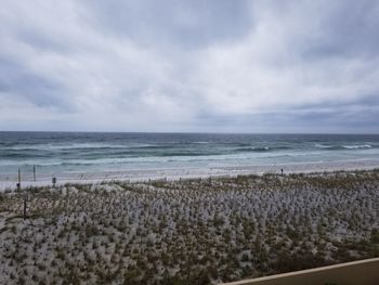 Scenic view of beach against sky