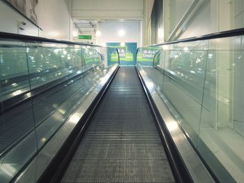 High angle view of escalator