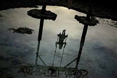 Reflection of built structure in water