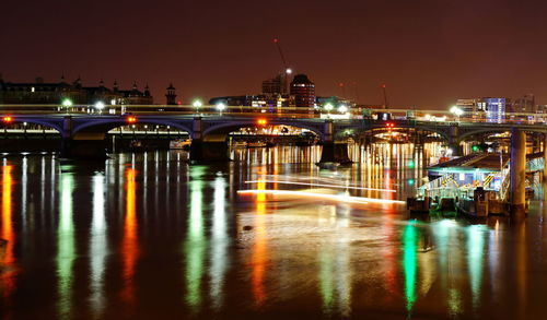 Illuminated london lit up at night