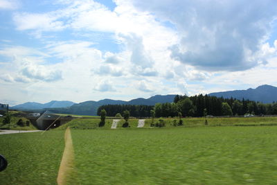 Scenic view of field against sky