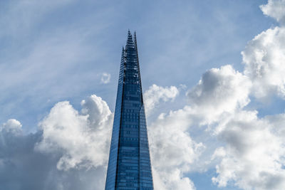 Low angle view of modern buildings against sky