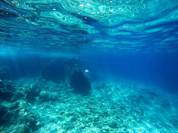 Man swimming in sea