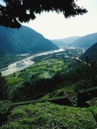 Scenic view of mountains against sky