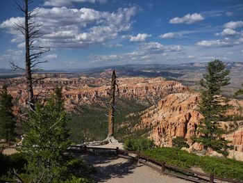 Scenic view of landscape against cloudy sky